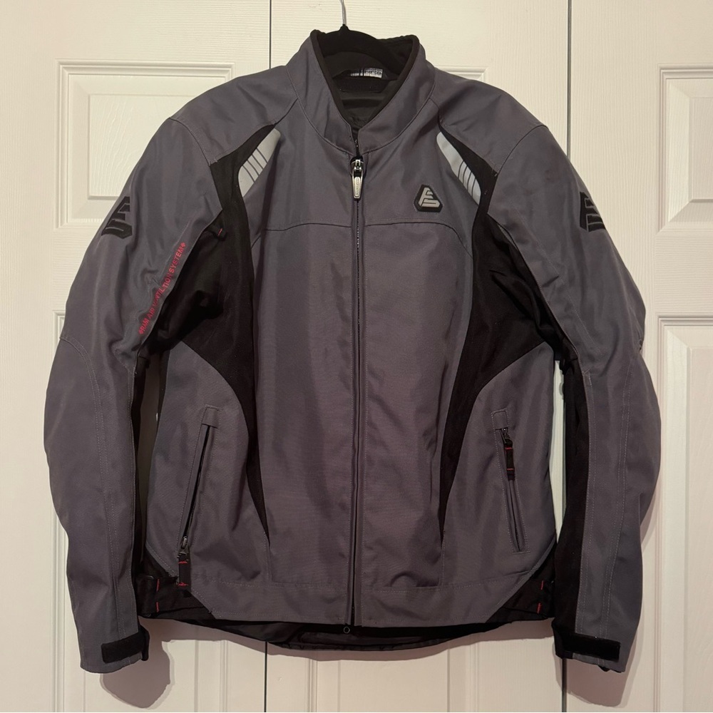 Fieldsheer M padded vented gray Moto motorcycle crotch rocket riding jacket